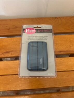 NWT Damsel in Defense Hard Shelly RFID Wallet - Blue Striped